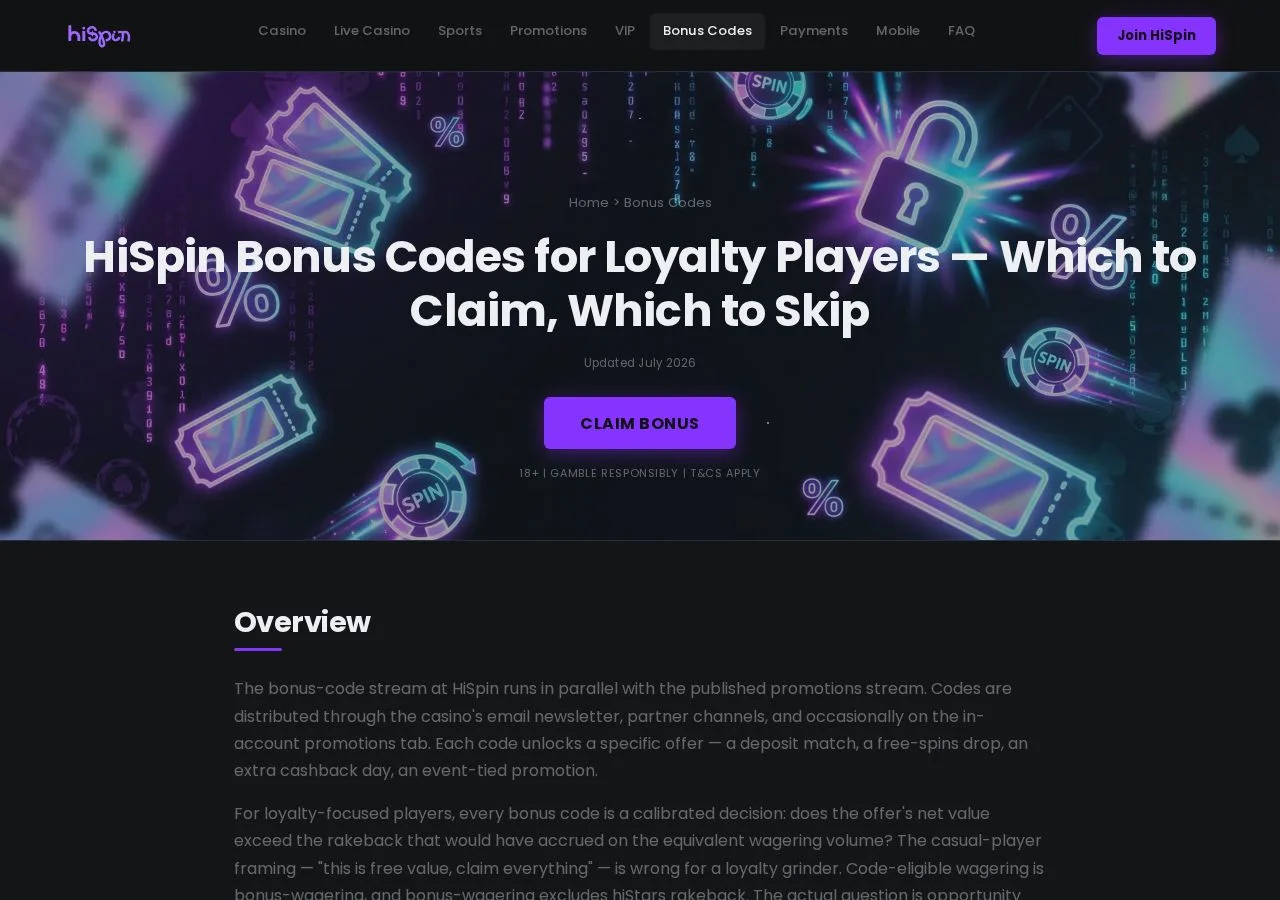 HiSpin bonus banner